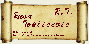 Rusa Topličević vizit kartica